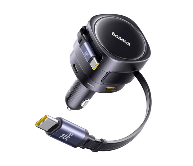 Baseus Ładowarka samochodowa 90W 2 x kabel USB-C + USB-A + USB-C - 1502064 - zdjęcie 2